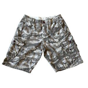 Marc Ecko Mens Cargo Hiking Shorts Size 32 Camouflage Cotton Pockets Ripstop